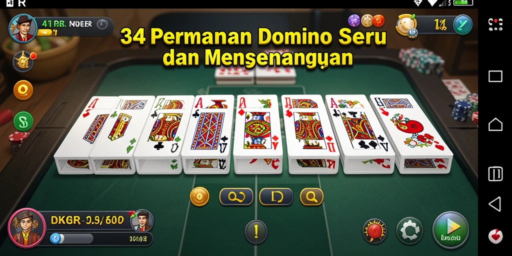 Tampilan menarik dari gameplay Domino di 34R.