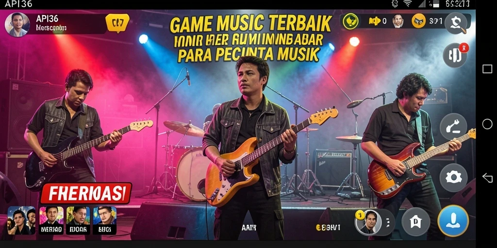 Tampilan gameplay seru dalam API36 dengan berbagai pilihan lagu.