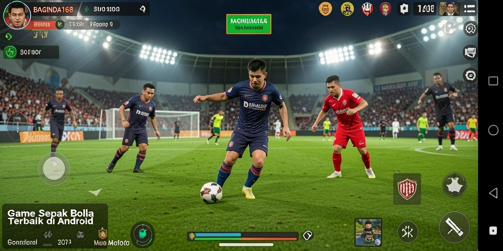 Tampilan gameplay BAGINDA168 yang mendebarkan di lapangan sepak bola.