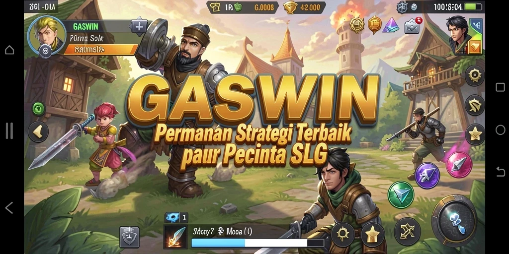 Screenshot GASWIN menampilkan aksi pertempuran yang mendebarkan dalam permainan SLG.
