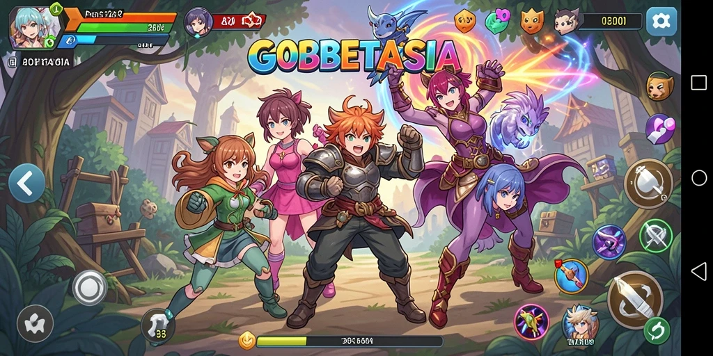 Tangkapan layar GOBETASIA menampilkan aksi pertarungan karakter anime yang memukau.