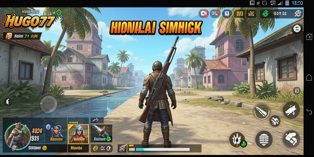 Tampilan gameplay HUGO77 yang menarik dan penuh warna.