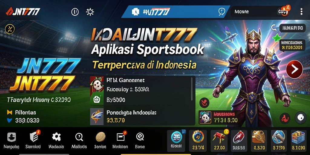 Tampilan antarmuka utama aplikasi JNT777 betingkat taruhan olahraga.