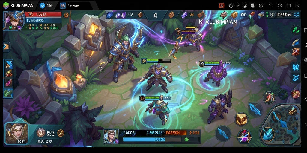 Tangkapan layar gameplay <strong>KLUBIMPIAN</strong> menampilkan aksi seru dari pertempuran MOBA.