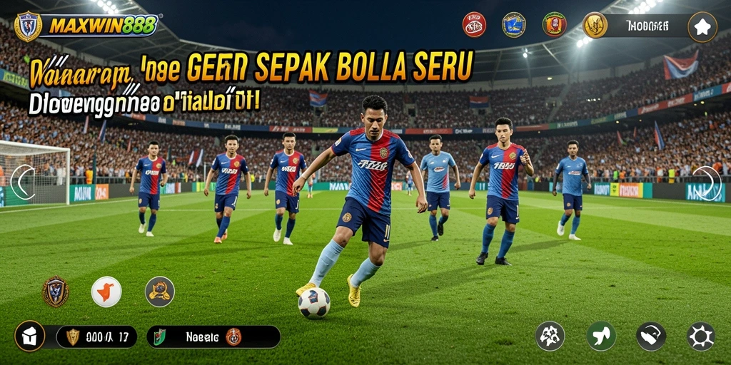 Tampilan gameplay MAXWIN88 yang seru dan menegangkan di lapangan sepak bola.