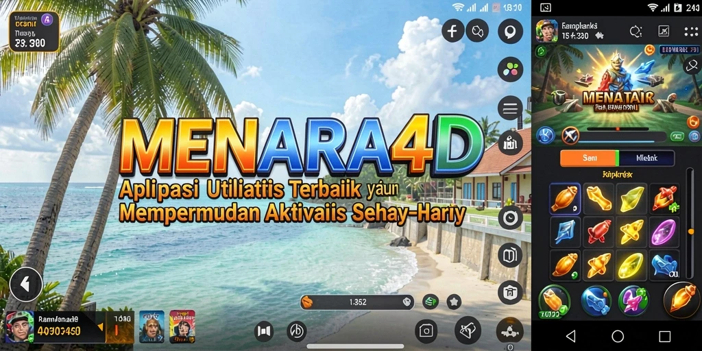 Tampilan antarmuka utama MENARA4D dengan fitur-fitur utilitas yang memudahkan.