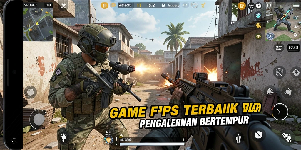 Screenshot SBOBET menampilkan aksi intens dalam pertempuran FPS.