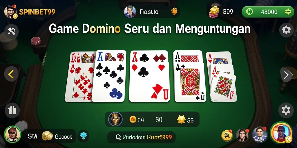 Tampilan seru dari gameplay SPINBET99 dalam permainan Domino.