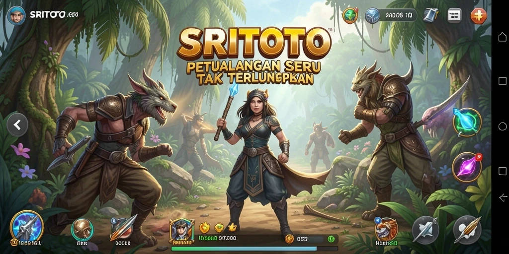 Gameplay SRITOTO menampilkan aksi petualangan yang seru dan mendebarkan.