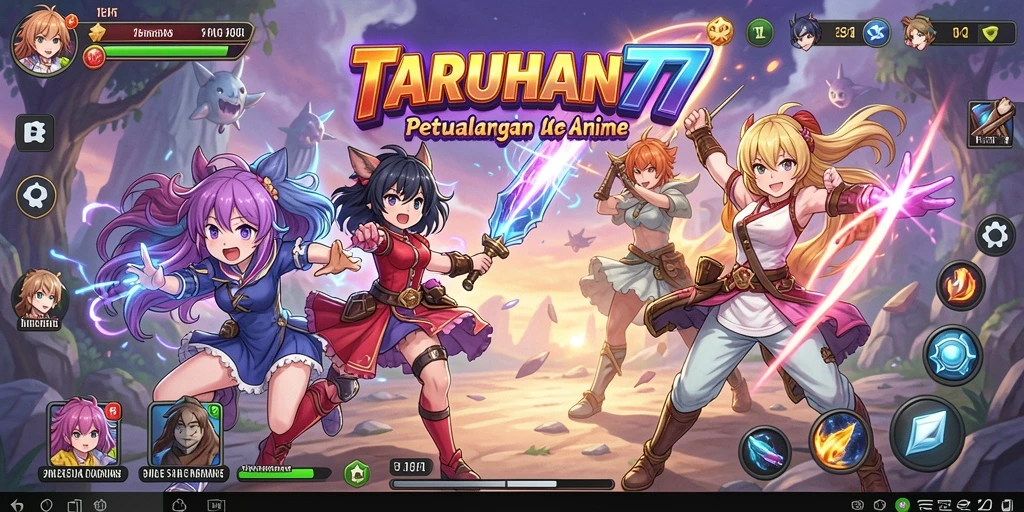 Tangkapan layar TARUHAN77 menampilkan karakter anime dalam aksi pertarungan.