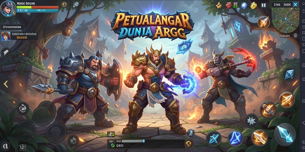 Screenshot utama V21 menampilkan pertarungan seru di dunia ARPG.