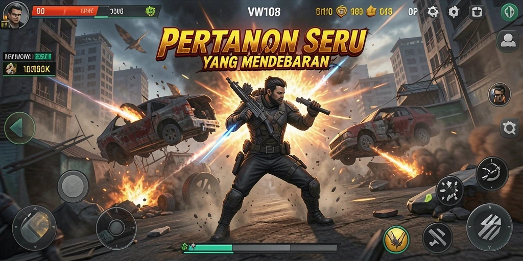 Gameplay menegangkan dengan aksi bertarung yang intens.